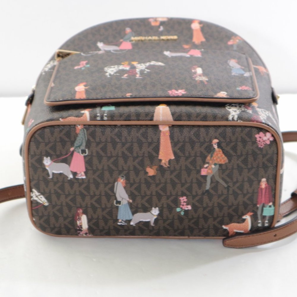 Michael Kors Adina Jet Set Girls Medium backpack MK Logo Brown Multi NWT$398.00 - Picture 9 of 14